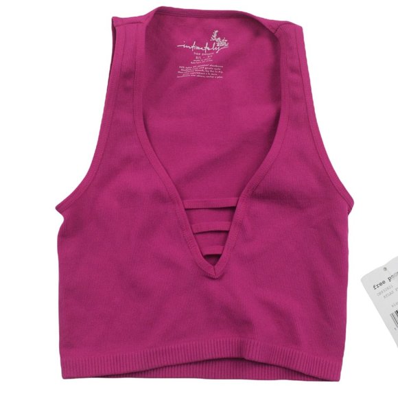 Free People Strapped In Brami Bralette Fuschia Pink XS/S - Picture 2 of 4